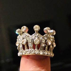 Rhinestone crystal jewel crown ring with bling! 👑